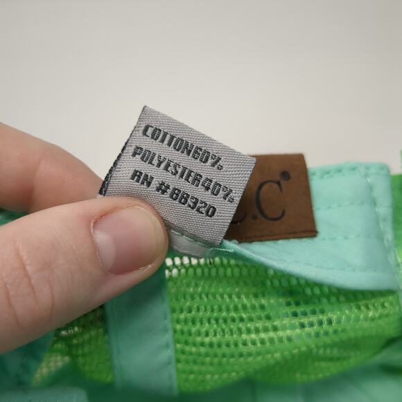 Idaho Strapback Mesh Back Trucker Hat Green One Size C.C Pony Caps W/Tags - Picture 11 of 11